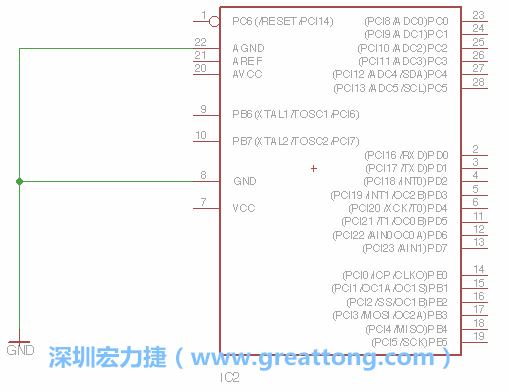 排針的用途是連接微控制器的輸出和輸入，它提供了一個(gè)平臺(tái)給焊線和針腳。