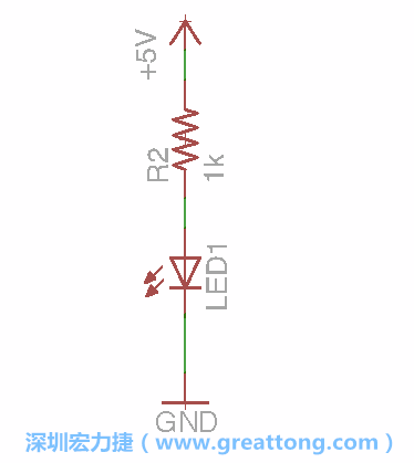 如圖所示放置一個(gè)開(kāi)關(guān)（switch）、10K電阻器（10k resistor）和0.1μF的電容（0.1μF capacitor），并把開(kāi)關(guān)的一端連到接地端上。