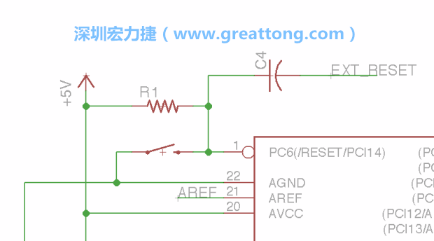 很多PCB設(shè)計(jì)者的設(shè)計(jì)不符合人體工學(xué)，他們使用很小的按鈕、不方便的元件配置和難以解讀的標(biāo)簽，千萬(wàn)不要變成這樣！這次我們的設(shè)計(jì)有一個(gè)大小合適的重置按鈕（reset button）和可以清楚辨認(rèn)是否已經(jīng)接上電源的LED指示燈。