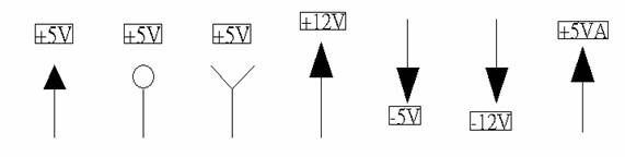 電源符號有下列幾種，可使用鍵盤 [Ctrl + Tab] 鍵切換：
